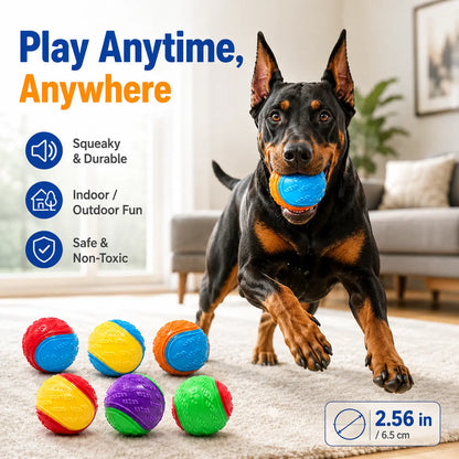 Interactive Bouncy Rubber Ball Dog Toy for Chewing and Fetching - Suitable for Small, Medium, and Large Dogs - Outdoor Play and Boredom Relief