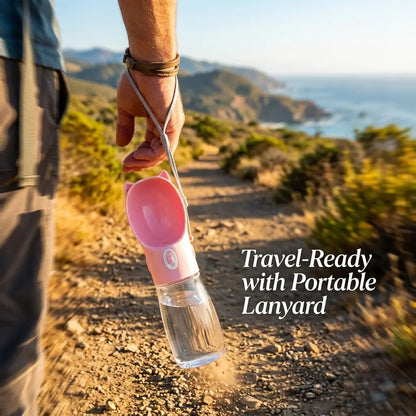 Portable Leakproof Dog Water Bottle with Built-In Bowl - Ideal Pet Feeding Accessory for Travel and Hiking