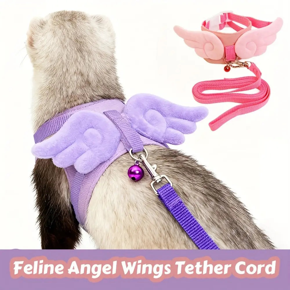 Ferret Angel Leash Vest Style Chest Harness Walking Harness Pet Ferret Mongoose Outdoor Walk Lead, Comfortable and Secure Pet Leash for Ferrets