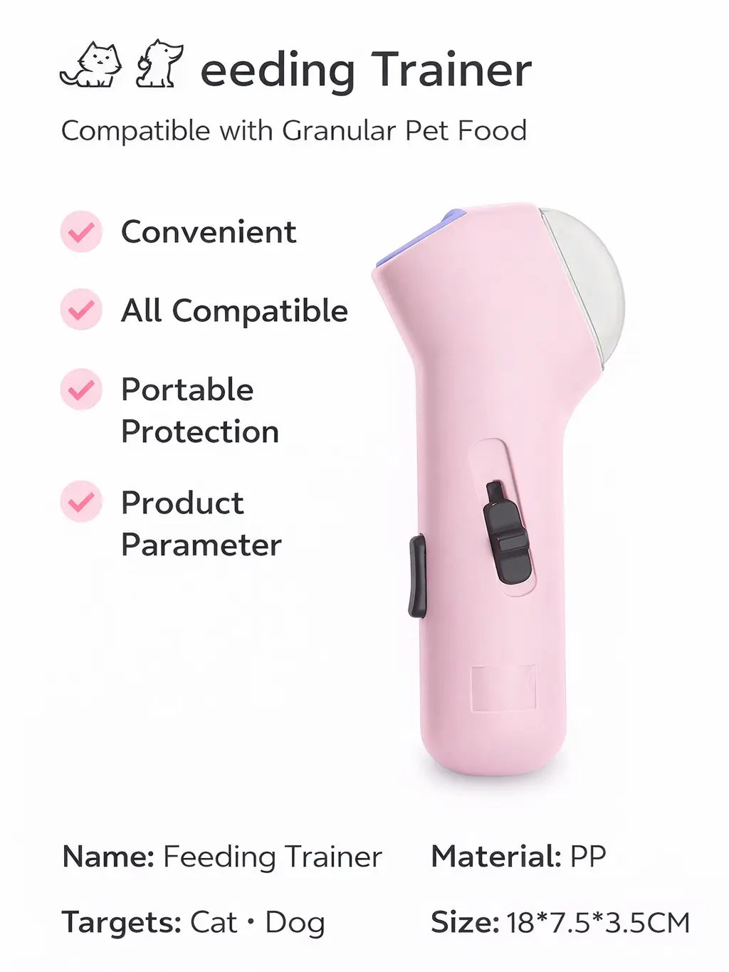 Portable Interactive Pet Treat Dispenser - Handheld Snack Launcher for Dog and Cat Training and Enrichment Activities