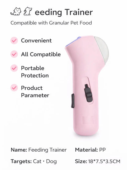 Portable Interactive Pet Treat Dispenser - Handheld Snack Launcher for Dog and Cat Training and Enrichment Activities