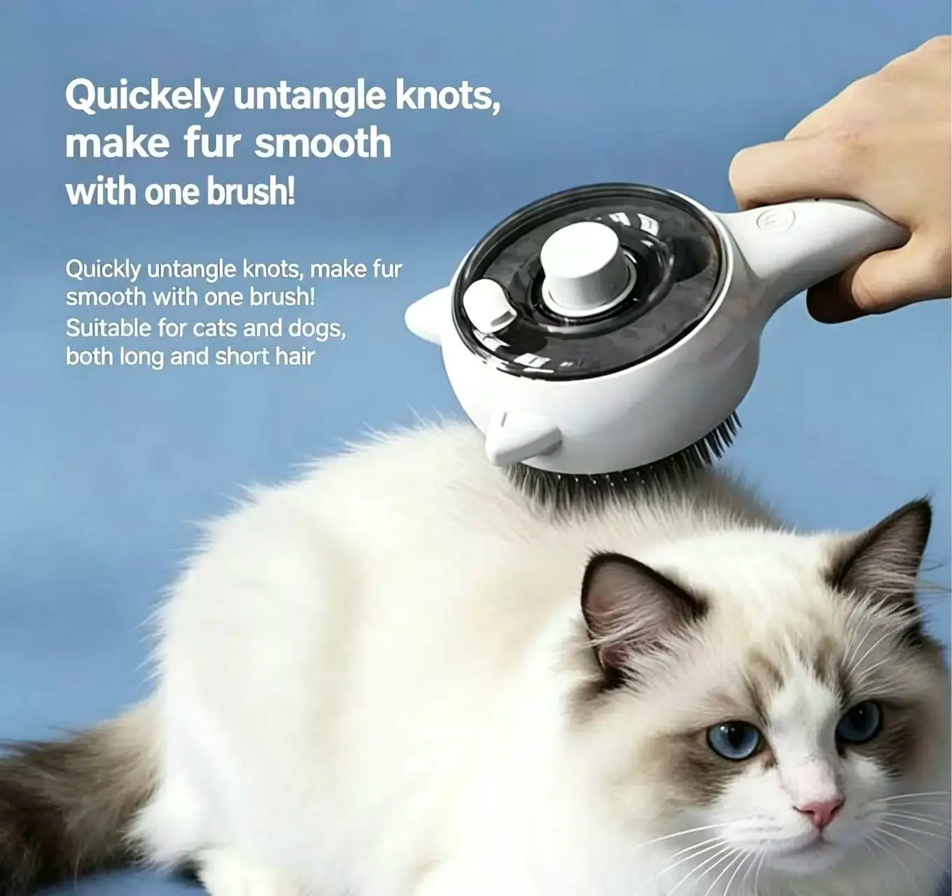 Pet Grooming and Deshedding Brush for Cats and Dogs – One-Button Hair Removal Comb and Vacuum Brush for Effective Fur Removal