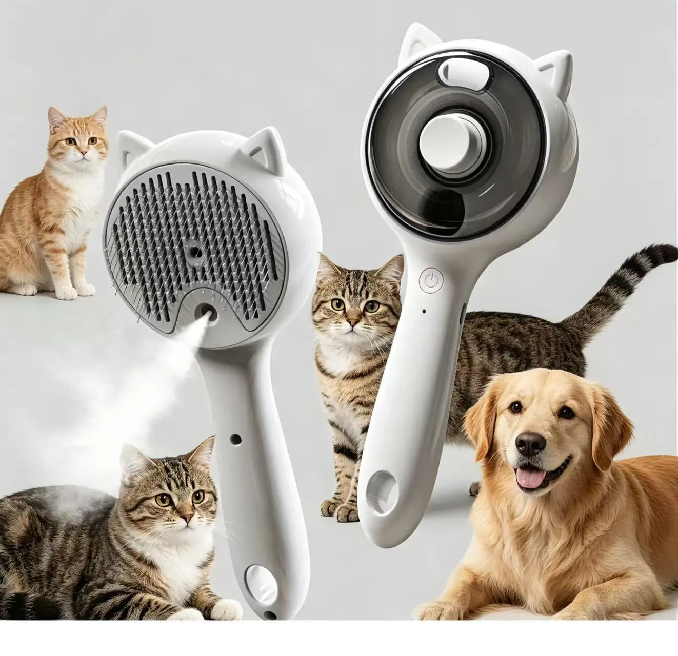 Pet Grooming and Deshedding Brush for Cats and Dogs – One-Button Hair Removal Comb and Vacuum Brush for Effective Fur Removal