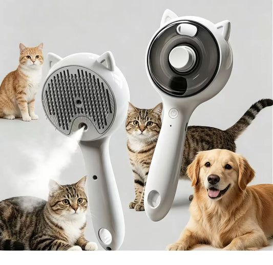 Pet Grooming and Deshedding Brush for Cats and Dogs – One-Button Hair Removal Comb and Vacuum Brush for Effective Fur Removal