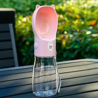 Portable Leakproof Dog Water Bottle with Built-In Bowl - Ideal Pet Feeding Accessory for Travel and Hiking