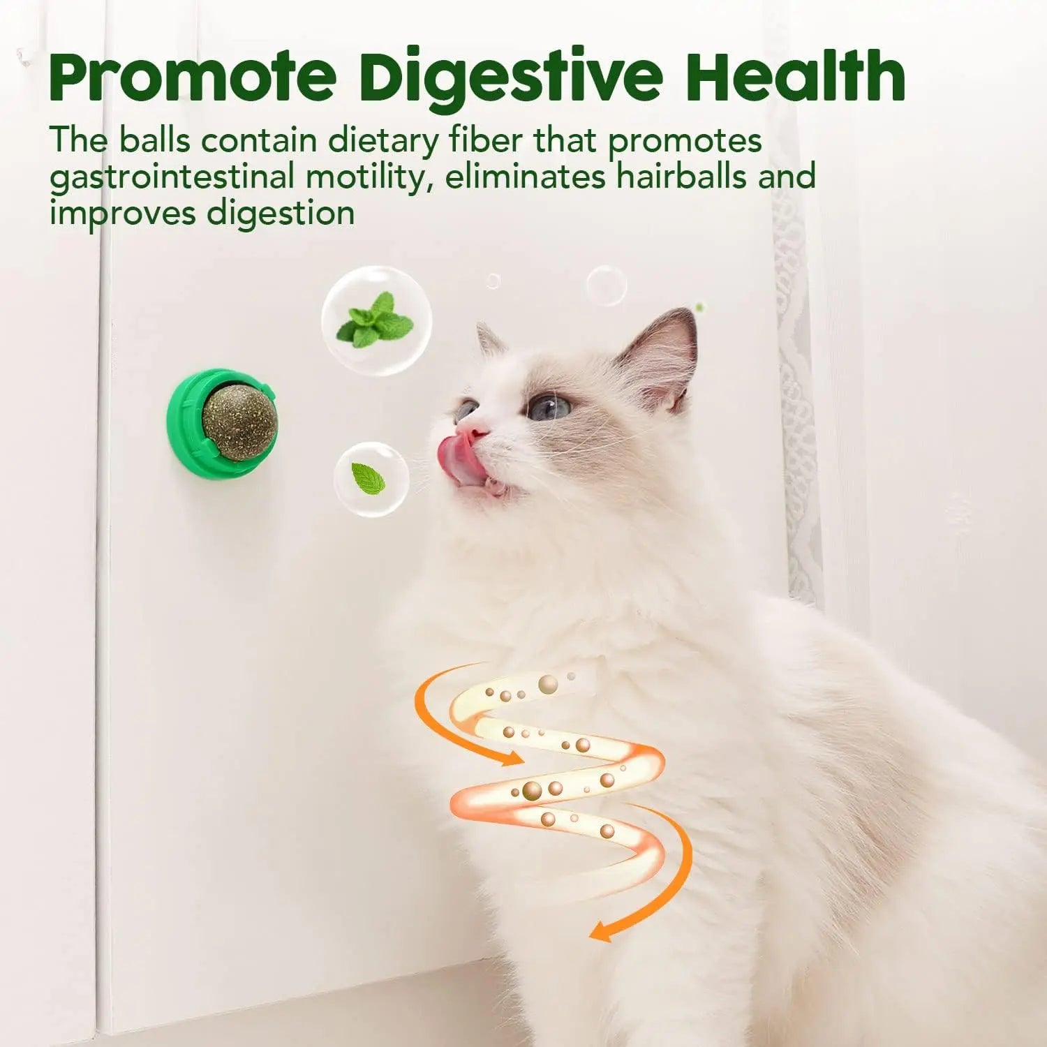 Catnip Balls for Cats - 4 Pack Edible Silvervine Toys for Dental Health and Energy (Green)