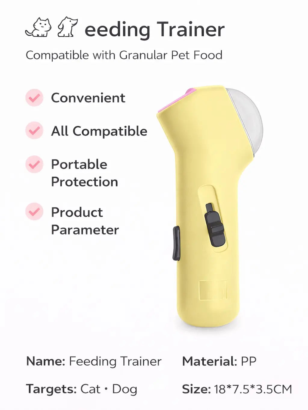 Portable Interactive Pet Treat Dispenser - Handheld Snack Launcher for Dog and Cat Training and Enrichment Activities