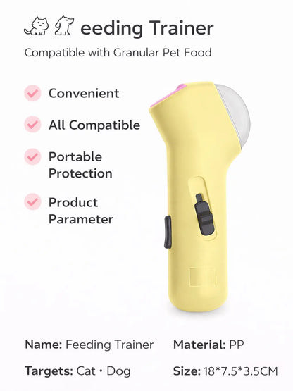 Portable Interactive Pet Treat Dispenser - Handheld Snack Launcher for Dog and Cat Training and Enrichment Activities