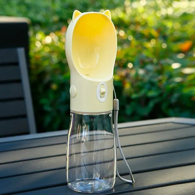 Portable Leakproof Dog Water Bottle with Built-In Bowl - Ideal Pet Feeding Accessory for Travel and Hiking