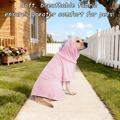 Dinosaur-Themed Quick-Dry Super-Absorbent Dog Bathrobe with Adjustable Straps, Available in Multiple Sizes for Small, Medium, and Large Breeds