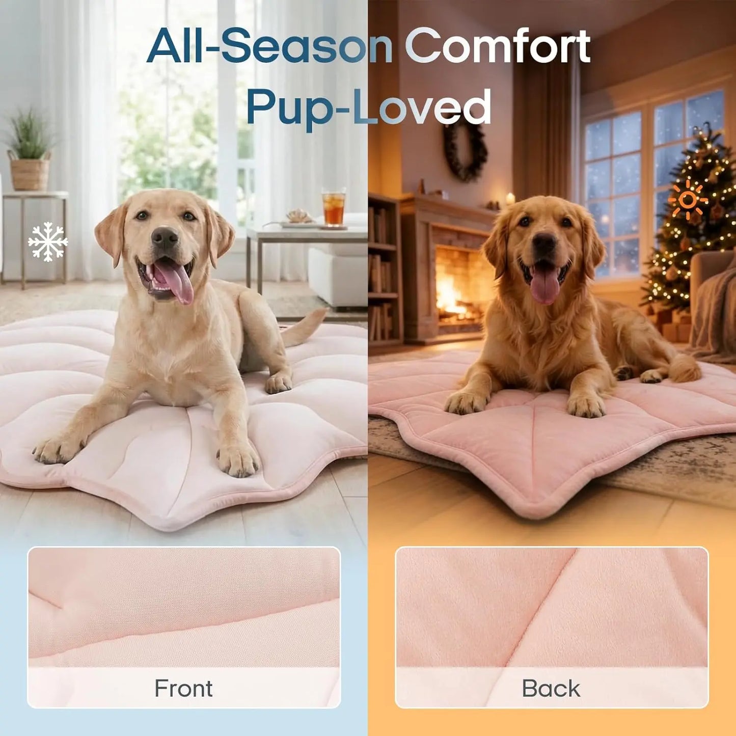 Vagascape Eco-Friendly Gel-Free Cooling Pet Mat for Large Dogs - Nylon & Cotton Geometric Design, Portable Machine-Washable Durable Pad for Hikes & Camping, #Pettok Viral Summer Dog Essential