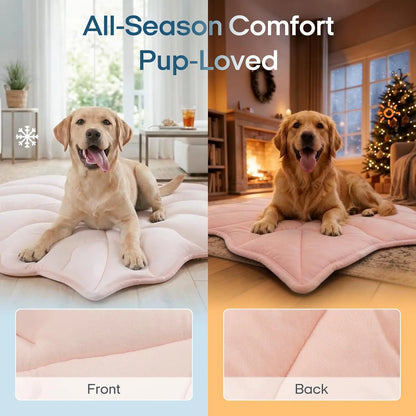 Vagascape Eco-Friendly Gel-Free Cooling Pet Mat for Large Dogs - Nylon & Cotton Geometric Design, Portable Machine-Washable Durable Pad for Hikes & Camping, #Pettok Viral Summer Dog Essential