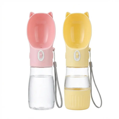 Portable Leakproof Dog Water Bottle with Built-In Bowl - Ideal Pet Feeding Accessory for Travel and Hiking