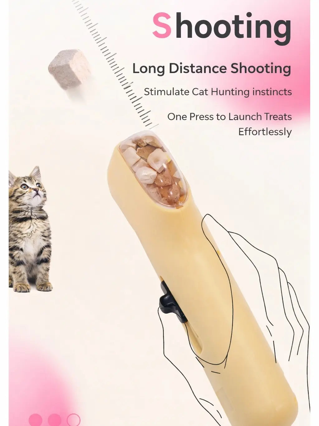 Portable Interactive Pet Treat Dispenser - Handheld Snack Launcher for Dog and Cat Training and Enrichment Activities