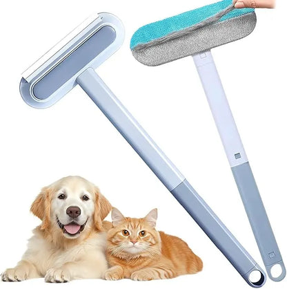 4-In-1 Reusable Lint & Pet Hair Remover Broom - 17.7In Standard Handle, 17.2In×7.1In Size, 200G Weight, Clean without Bending Tool for Couch, Dog & Cat Hair, Car Seats (1 Pack)