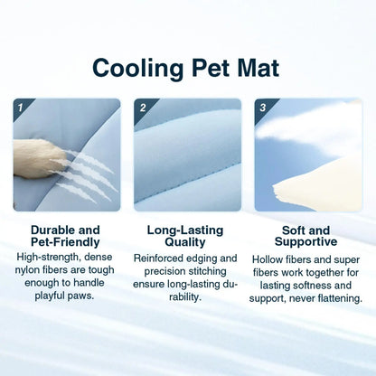 Vagascape Eco-Friendly Gel-Free Cooling Pet Mat for Large Dogs - Nylon & Cotton Geometric Design, Portable Machine-Washable Durable Pad for Hikes & Camping, #Pettok Viral Summer Dog Essential