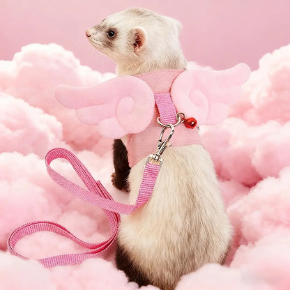 Ferret Angel Leash Vest Style Chest Harness Walking Harness Pet Ferret Mongoose Outdoor Walk Lead, Comfortable and Secure Pet Leash for Ferrets