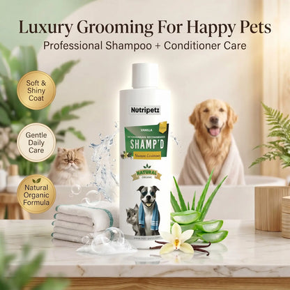 2-in-1 Pet Shampoo and Conditioner for Dogs and Cats – 500 ML Natural Aloe Vera and Coconut Formula | Anti-Itch Moisturizing Grooming Wash