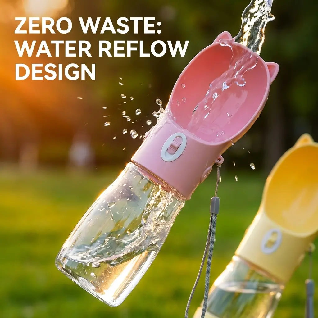 Portable Leakproof Dog Water Bottle with Built-In Bowl - Ideal Pet Feeding Accessory for Travel and Hiking