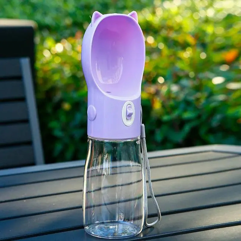 Portable Leakproof Dog Water Bottle with Built-In Bowl - Ideal Pet Feeding Accessory for Travel and Hiking