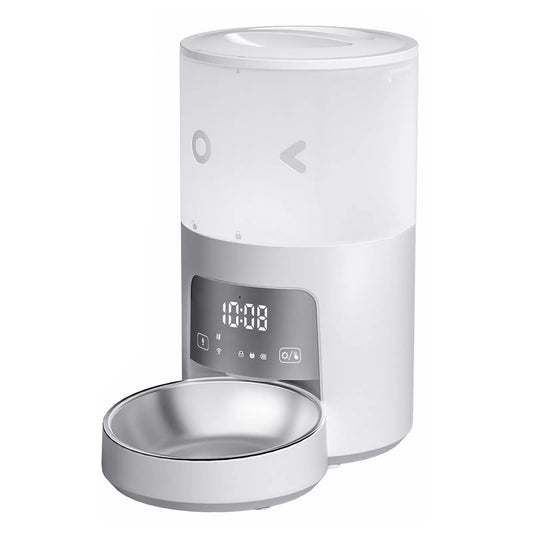Furlyn 4-Liter Smart WiFi Automatic Pet Feeder with Programmable Timed and Portion-Controlled Feeding, Dual-Power Source Design, and Pet Food Combo Pack for Cats and Dogs