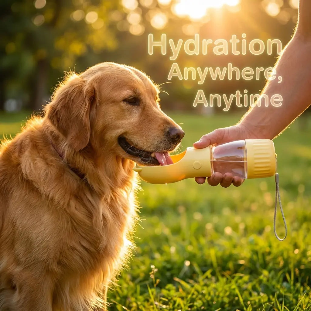 Portable Leakproof Dog Water Bottle with Built-In Bowl - Ideal Pet Feeding Accessory for Travel and Hiking