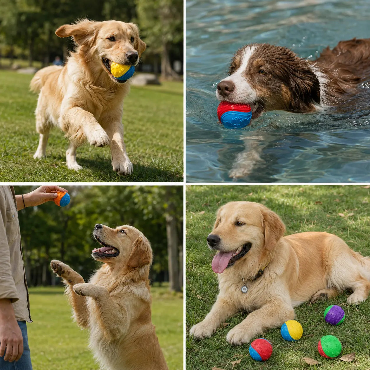 Interactive Bouncy Rubber Ball Dog Toy for Chewing and Fetching - Suitable for Small, Medium, and Large Dogs - Outdoor Play and Boredom Relief